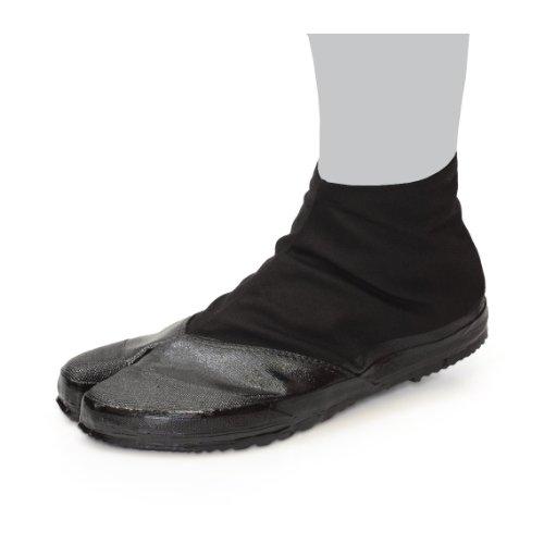 Marugo Jitsuyou All Black Japanese Tabi Shoes Black with 3 Clips