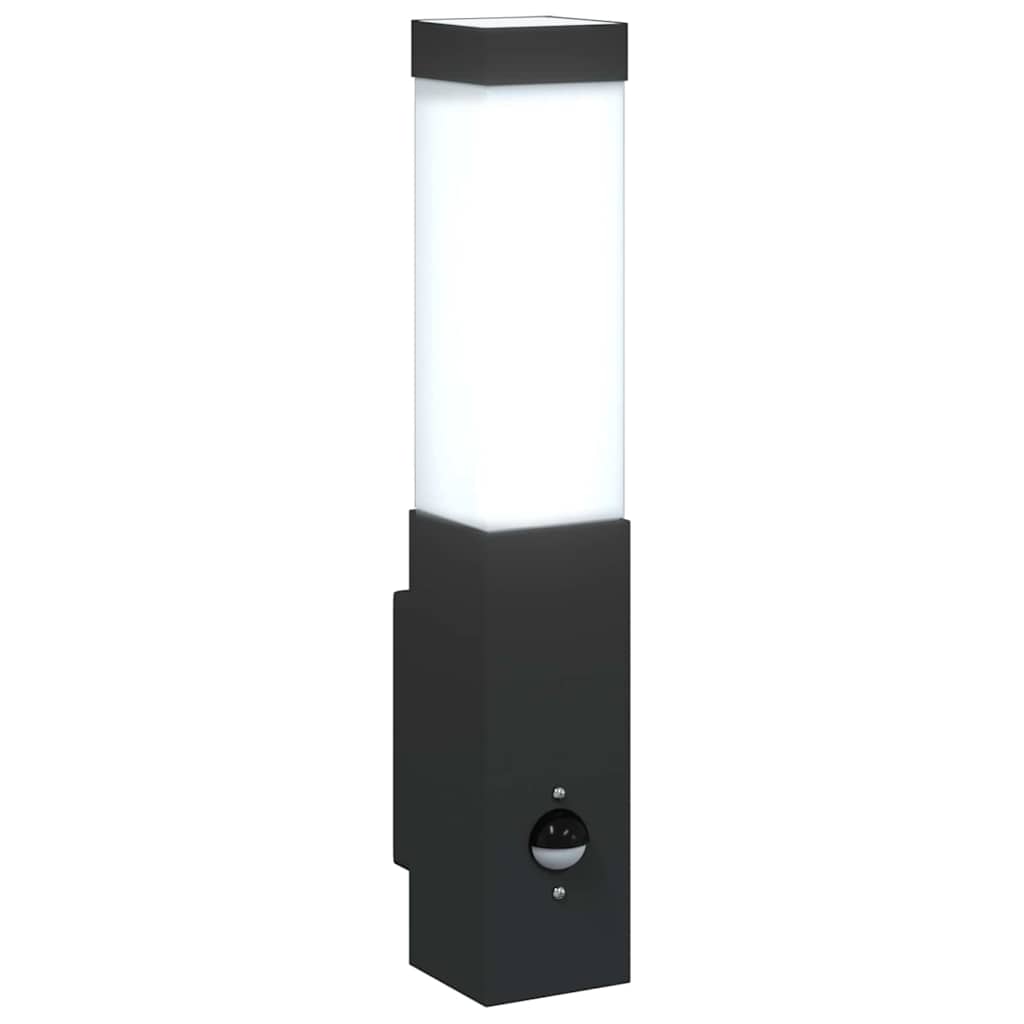 Outdoor Wall Lamp Black 10.5 x 6 x 33 cm Stainless Steel and Plastic