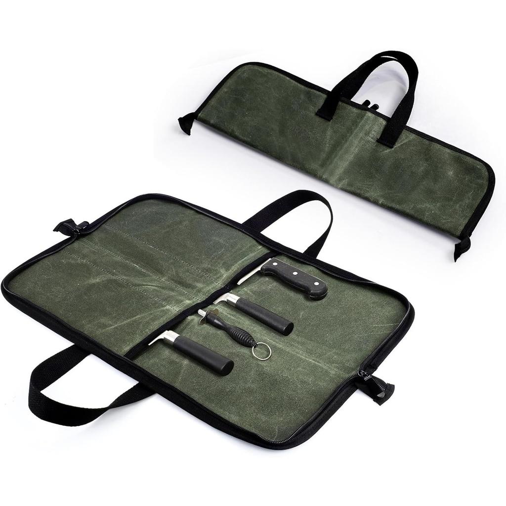 Canvas Knife Storage Bag Chef Picnic Camping Barbecue Kitchen Portable Storage Bag Chef Bag File Roll Storage No Included Knives