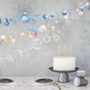 4PCS Kid RoomTransparent Bubble Garlands Mermaid Party Decor Flat Cutouts Hanging Streamer for Birthday Baptism Ocean Wall Baby Shower Under Sea