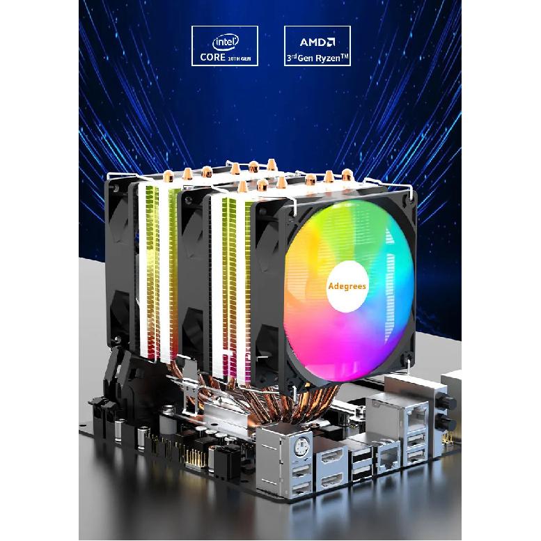 Воздушный кулер X99 RGB для процессора 6 тепловых трубок 4-контактный PWM Радиатор для процессора ПК Для Intel LGA 1151 1156 1200 1700 2011 X79 AMD AM2 AM3 AM4 AM5