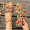 2025 Summer New Open Toe Women's Slippers Mixed Colors Outdoor Low Heel Sandals Plus Size Daily Casual Beach Slippers Zapatos