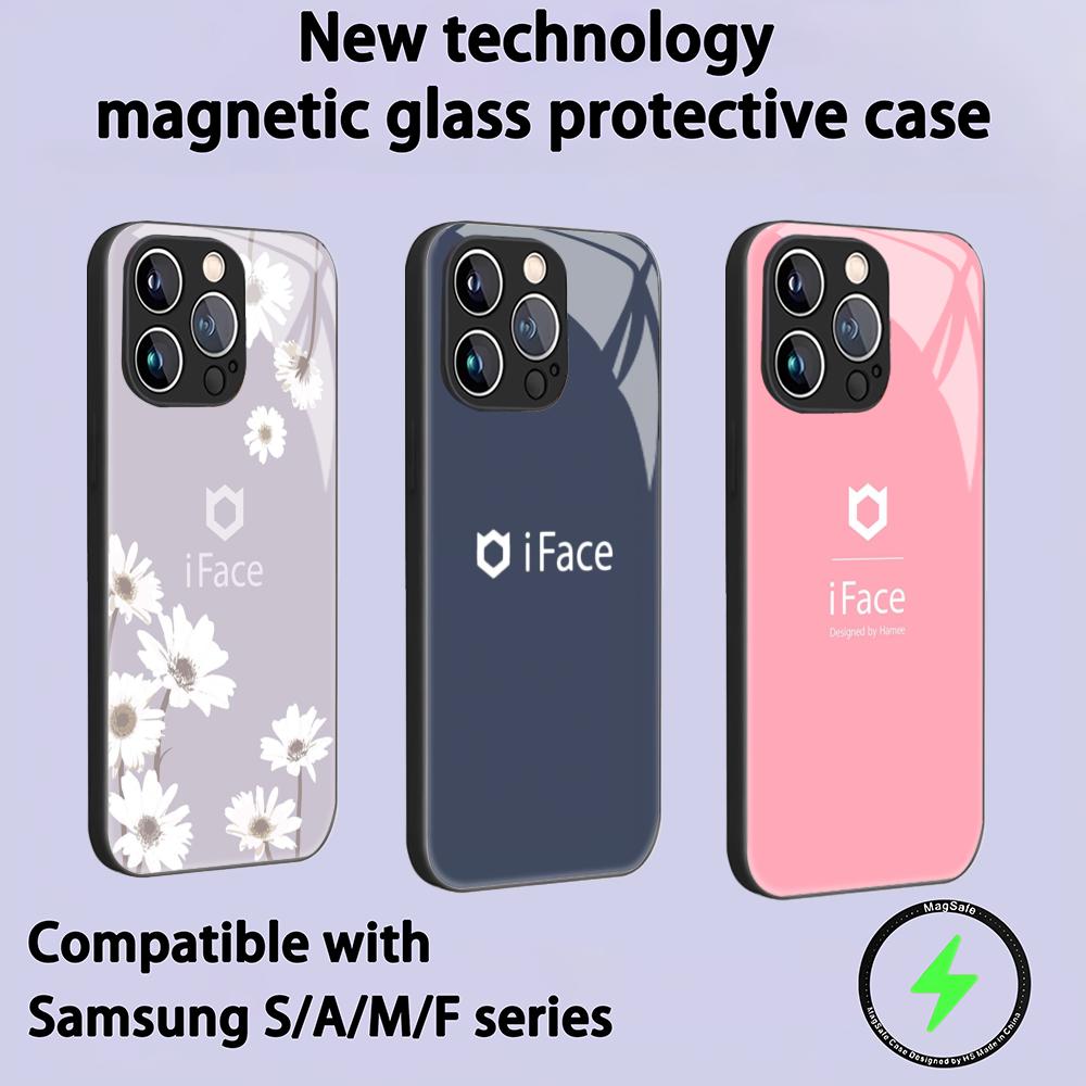 Модный Дизайнерский IFacE Чехол для Телефона Для iPhone 17 air 16 e 15 14 13 12 11 Plus Mini Pro Max Стекло Магнитный Чехол