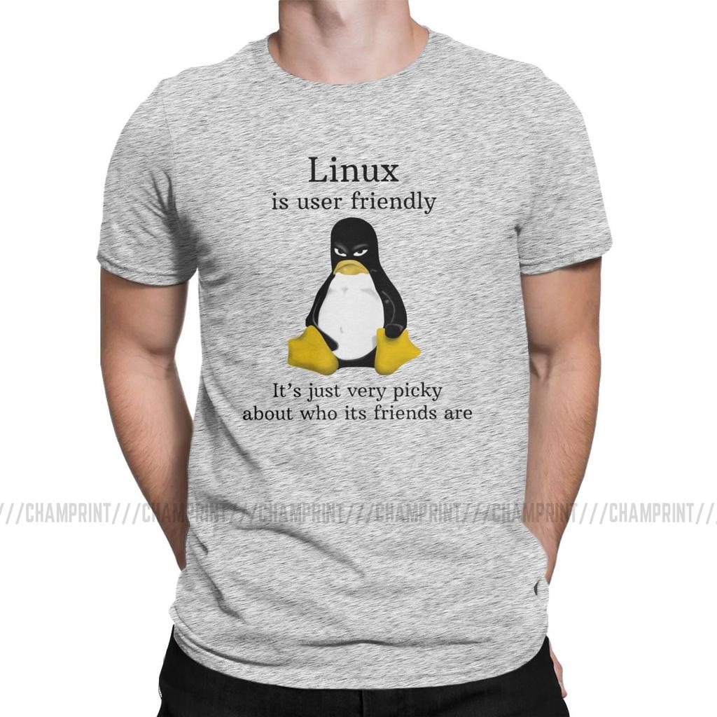 Linux удобен для пользователя футболки Мужчины Arch Linux Tux Программист Компьютерный разработчик Футболка Geek Nerd