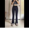 Women's High-Waist Flared Black Suit Pants - Slim Fit, Plus Size, Stretchy, Spring/Summer