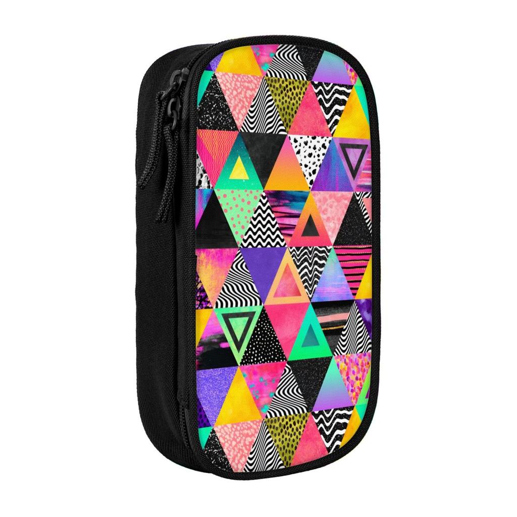 Custom Abstract Geometric Lines Kawaii Pencil Cases Boys Gilrs Large Capacity Pencil Bag School Supplies