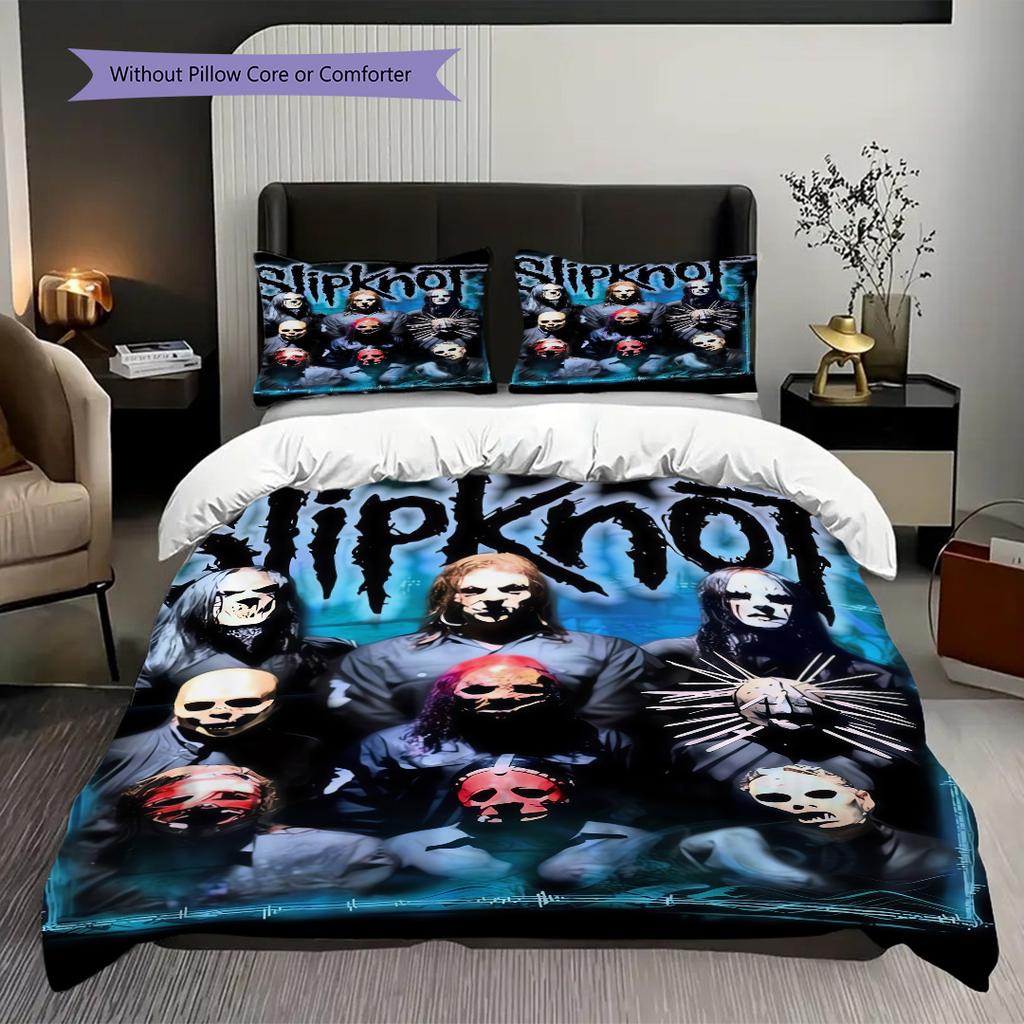 Slipknot Band Set Bedding 1 Duvet Cover 2 Pillowcase Without Core Soft And Comfortable Christmas Birthday Gift Bedding Set Bedding