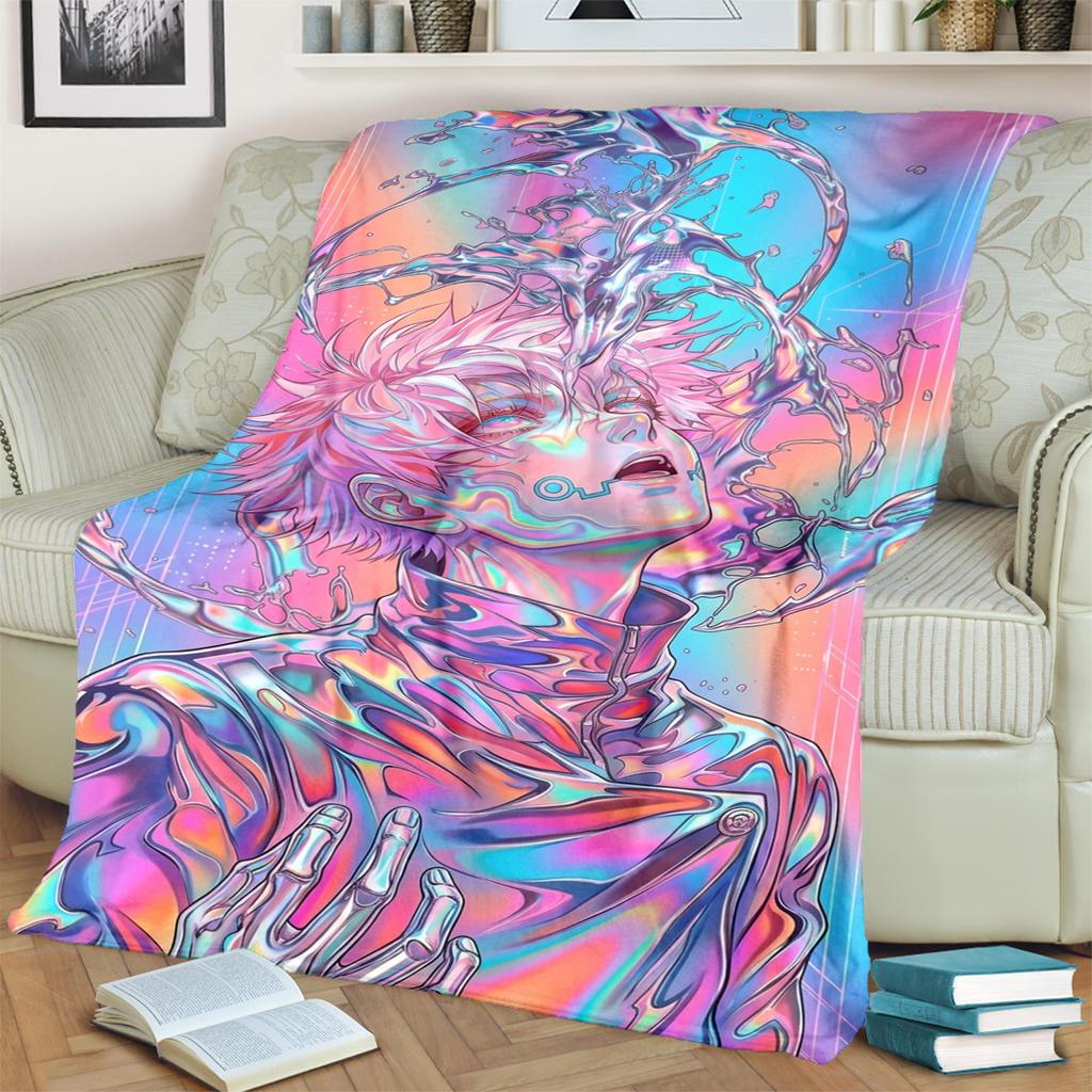 Soft Jujutsu Kaisen Pattern Blanket Warm Flannel for Bedrooms, Sofas, Beds, Chairs, Picnics, Travel