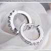 Women Fashion Jewelry Wedding Dangle Ear Studs Silver Plated Hoop Earrings Crystal