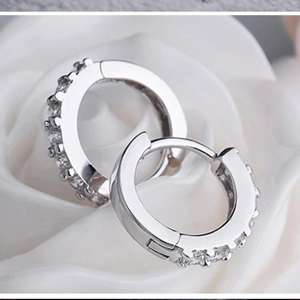Модные Элегантные Свадебные Стразы Ювелирные Изделия Хрустальные Обручи Посеребренные Гвоздики для Ушей