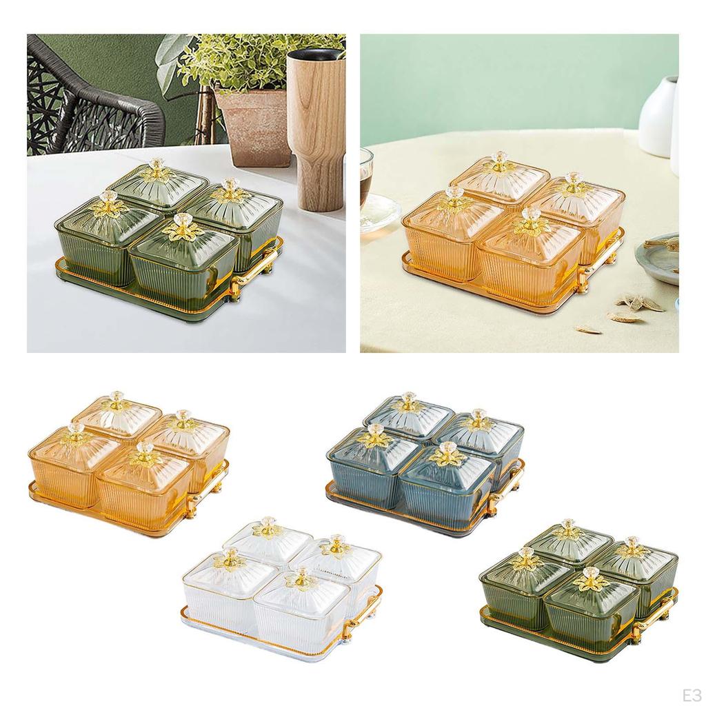 Тарелка с сухофруктами, сервировочный поднос для закусок, роскошное разделенное блюдо с орехами для гостиной