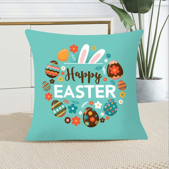 Наволочка с кроликами, разноцветные яйца, морковь, украшение для дома, полиэстер, кожа персика, пасхальная вечеринка, наволочка для дома