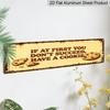 2D Flat - A Humorous Vintage Aluminium Decorative Sign for Outdoor Use, 15.7×3.94inch, Perfect for Rustic Decoration. It Makes a Great Housewarming