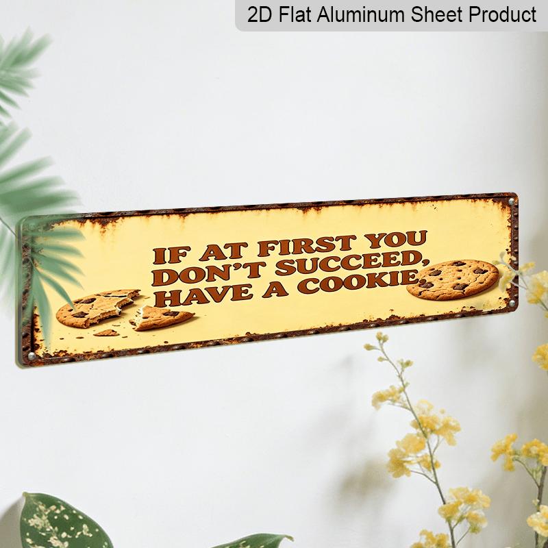 2D Flat - A Humorous Vintage Aluminium Decorative Sign for Outdoor Use, 15.7×3.94inch, Perfect for Rustic Decoration. It Makes a Great Housewarming