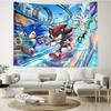 Sonic Print Tapestry, Backdrop, Easy Setup, Ideal for Bedroom, Office & Living Room, with Aesthetic Wall Hanging Decor.