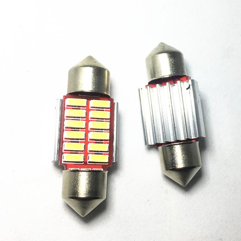 10PCS Car Festoon 31mm 36mm 39mm 42mm LED Bulb C5W Super Bright 4014 SMD Canbus Car Styling LightInterior reading lamp 12V