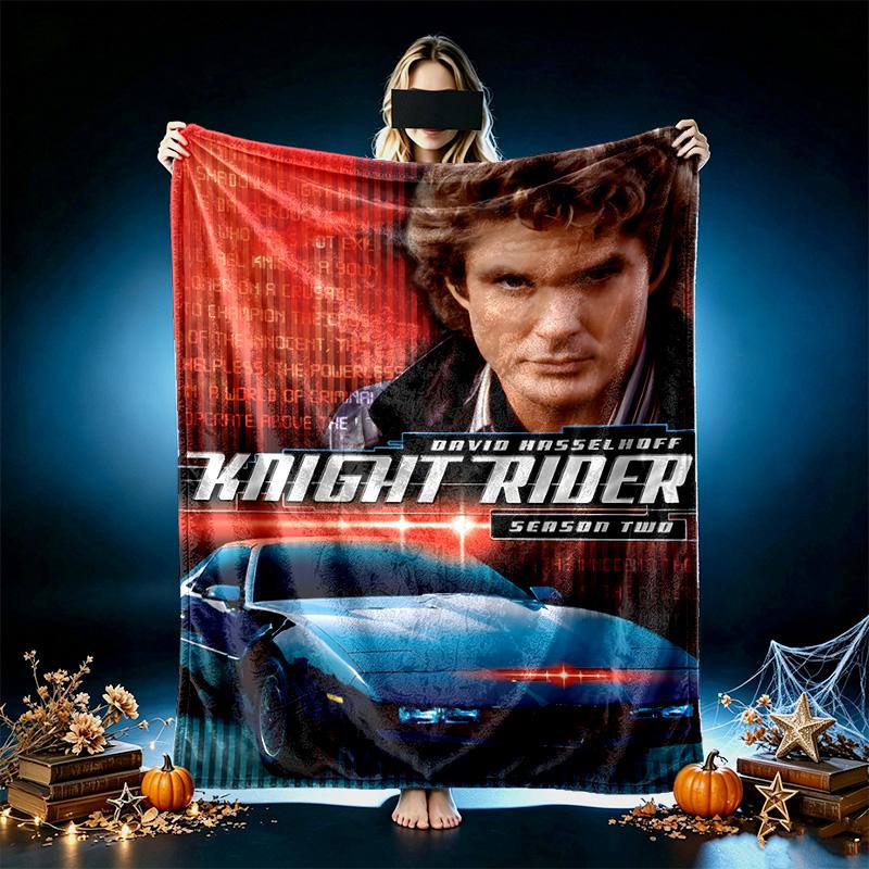 1pc Easy-Care Knight Rider Poster Blanket, Perfect for Couch, Bed, Home, Travel and More, Warm and Durable Printed Blanket