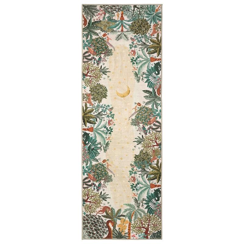 Hallway Rug Corridor Carpet Non-slip Machine-washable Floor Mat Brown Animal Floral Rugs Long Kitchen Mats Home Decor Alfombra