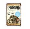 Винтажный металлический постер мотоцикла Norton, ретро-доска, настенная живопись, тарелка, декор для бара, гаража, винтажная жестяная вывеска, домашний декор, постер
