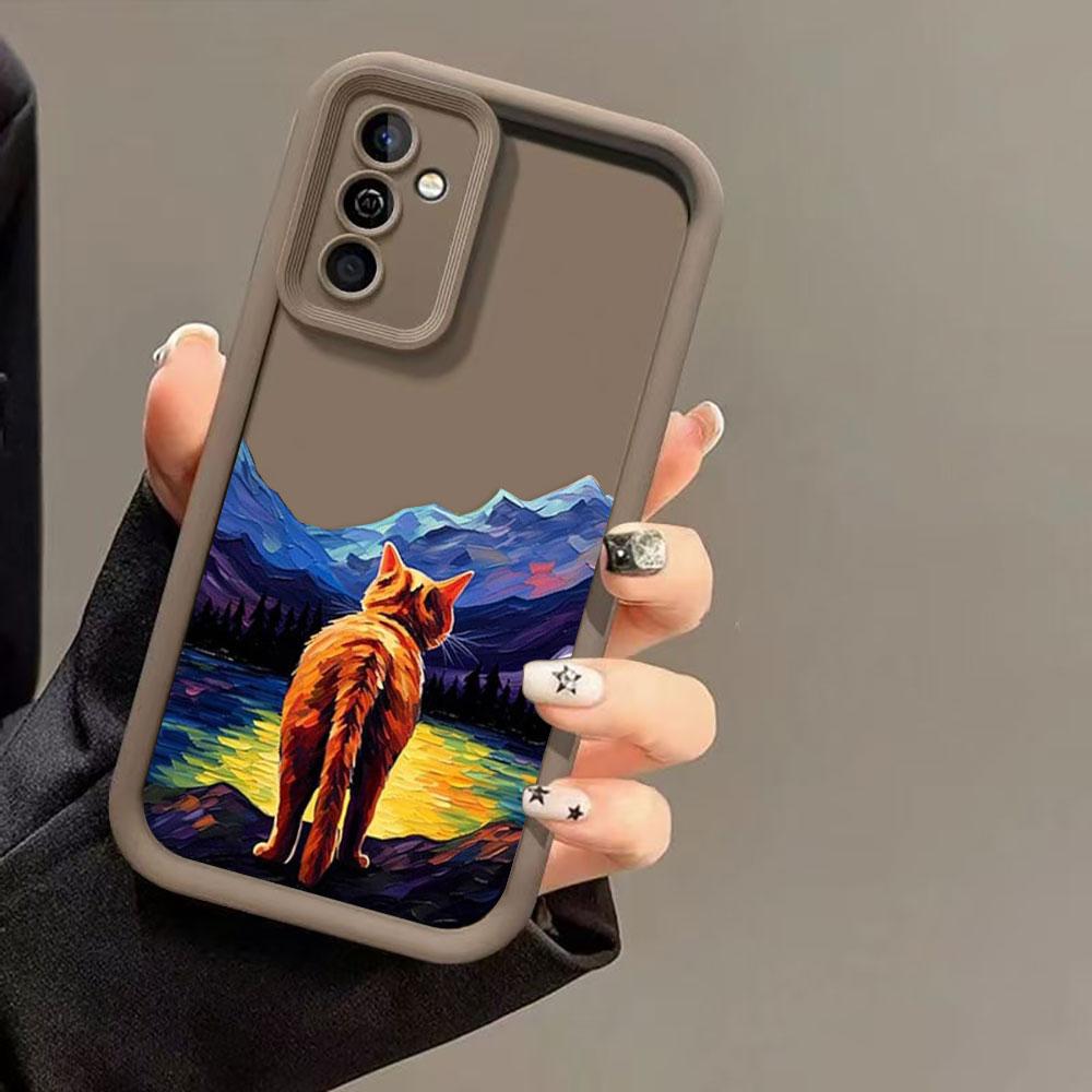 Vintage Oil Painting Cat Phone Case For OPPO A6X A3X A5X A5 A54 A55 A57 A58 A53 A73 A74 A95 A92 A93 A94 A98 FIND X3 X5 X8 Cover