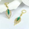 Серьги-подвески с длинными кисточками в форме листа зеленого циркония для женщин, темпераментный подарок, бижутерия, корейские ювелирные изделия, подвески, букле д'орей