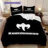 Koenigsegg Luxury Supercar Emblem Bedding (1 * duvet cover + 2 * pillowcase, without core) 2D Flat Soft and comfortable Duvet cover and pillowcase