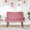 2 Seater Sofa Pink 115 x 61 x 87 cm Velvet (V)