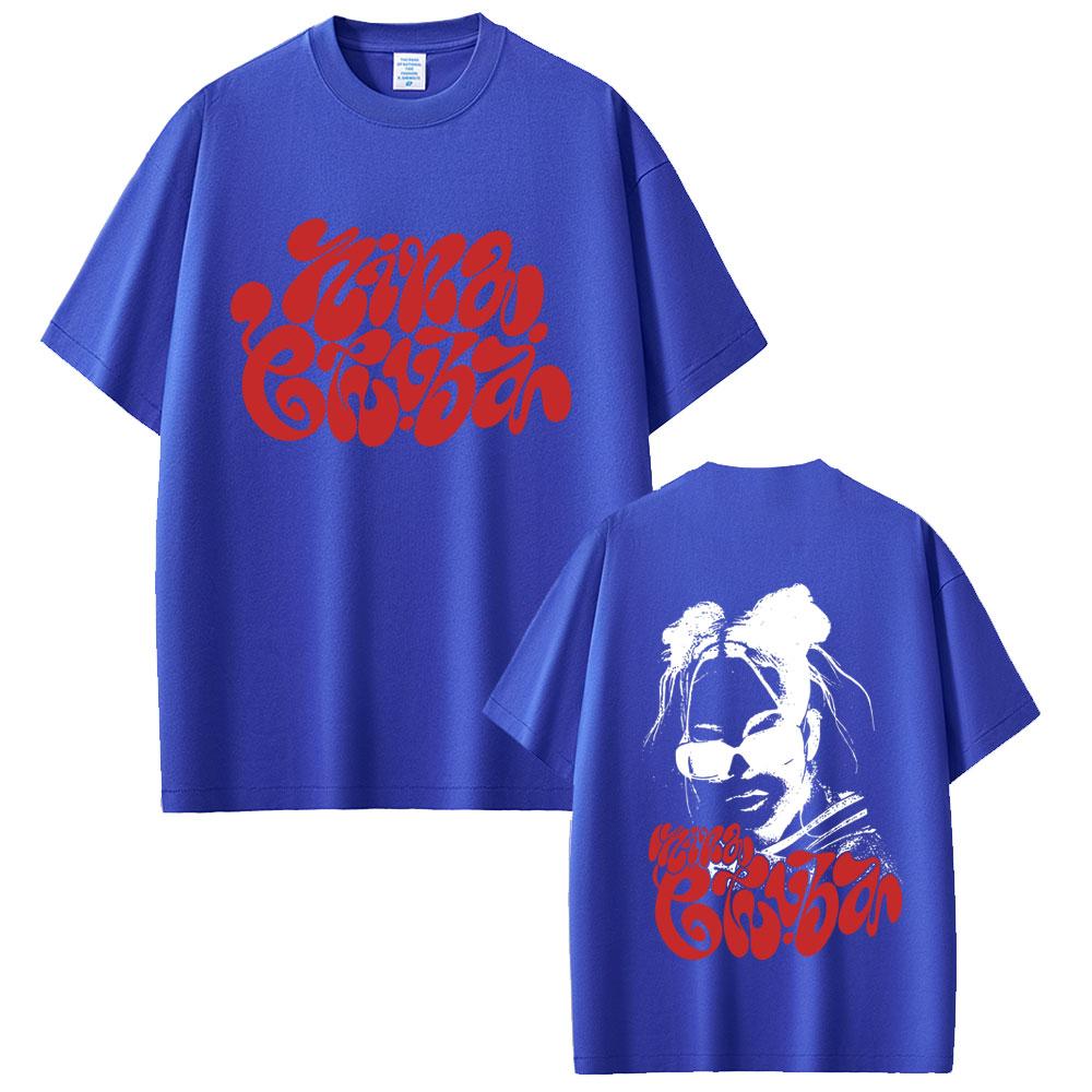 2025 Summer Rapper Nina Chuba Face Graphic Men Women Hip Hop Fashion Short Sleeve 100% Pure Cotton Printed Leisure T-shirt