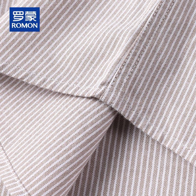 ROMON Мужская рубашка из чистого хлопка с коротким рукавом в стиле business casual