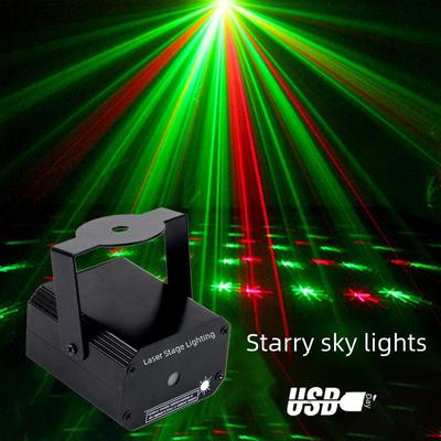 Мини USB-лазер красного и зеленого цвета с голосовым управлением для создания эффектов звездного неба и дискотеки