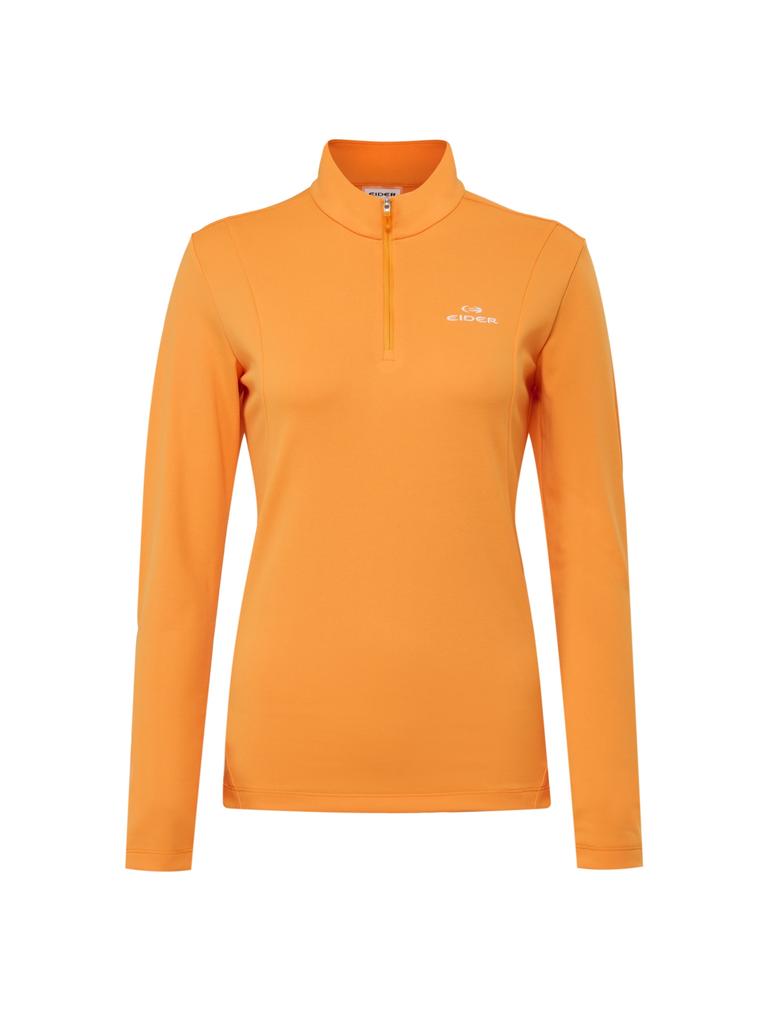 Женская однотонная футболка с длинным рукавом и молнией Eider Performance_Манго