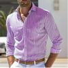 New men's shirt, long-sleeved shirt strip single-breasted shirt loose style business office spring shirt xs-6xl fashion casual