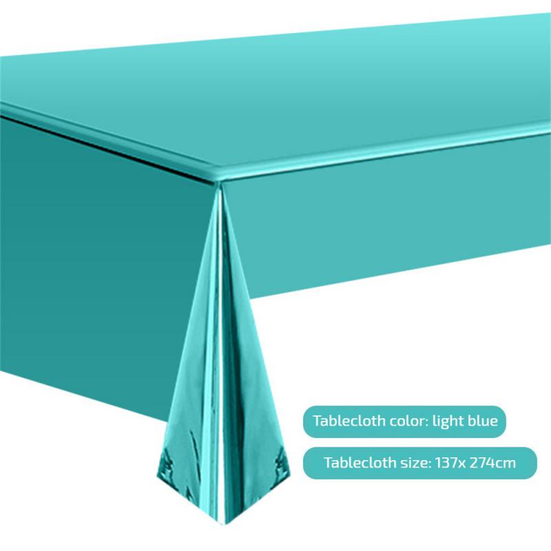 Silver Disposable Tableware Set Silver Color Plates Cups Straw Tablecloths Adult Birthday Party Decorations Wedding Supplies