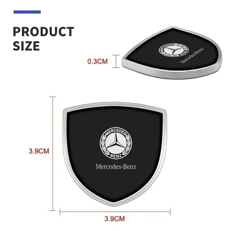 XUY2 1/2pcs 3D Metal Shield Emblem Car Window Body Side Badge Stickers For Mercedes Benz AMG A B C E S class GLA GLC CLA GLK GLE