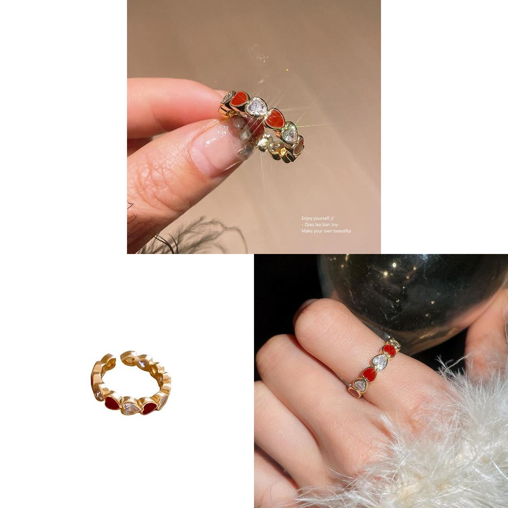 Minimalist Heart Open Band Ring With Copper And Gold Finish For Stylish Women