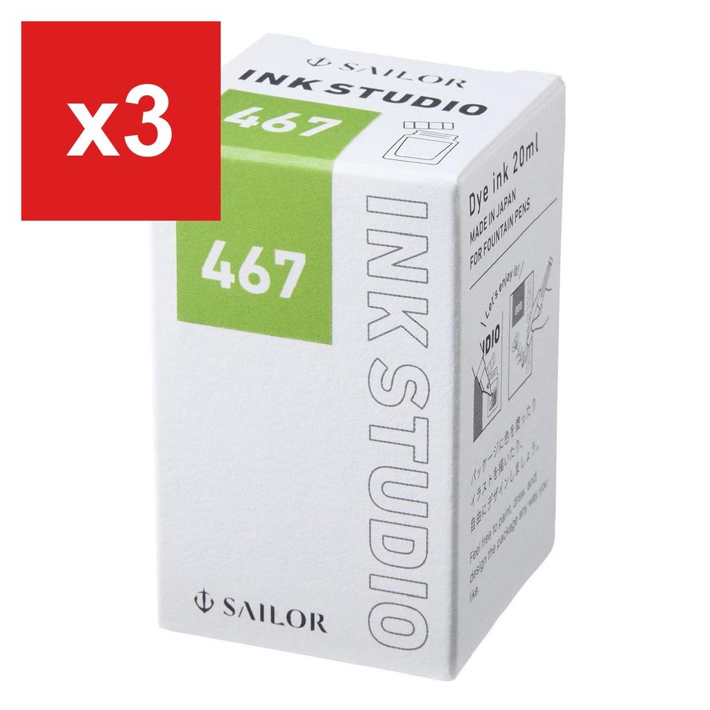 Sailor Fountain Pen Bottled Ink, Ink Studio Dye-Based Green, 20ml, 467, 13-1300-467