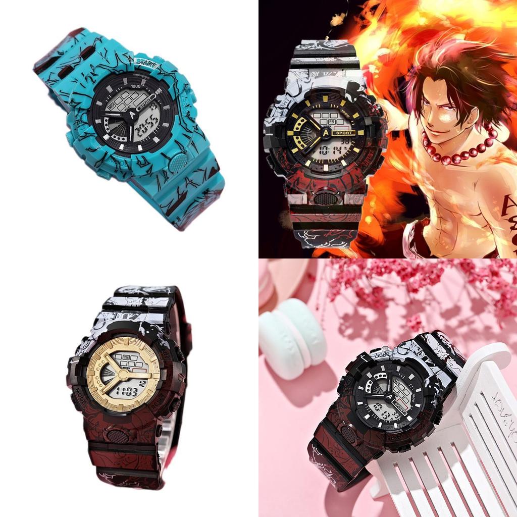 One Piece Childrens Cartoon Digital Wristwatch With Night Light For Kids And Teens