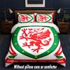 Wales Rugby Design Bed Bedding Set 1 Duvet Cover + 2 Pillowcases Soft Breathable Household Bed Linens