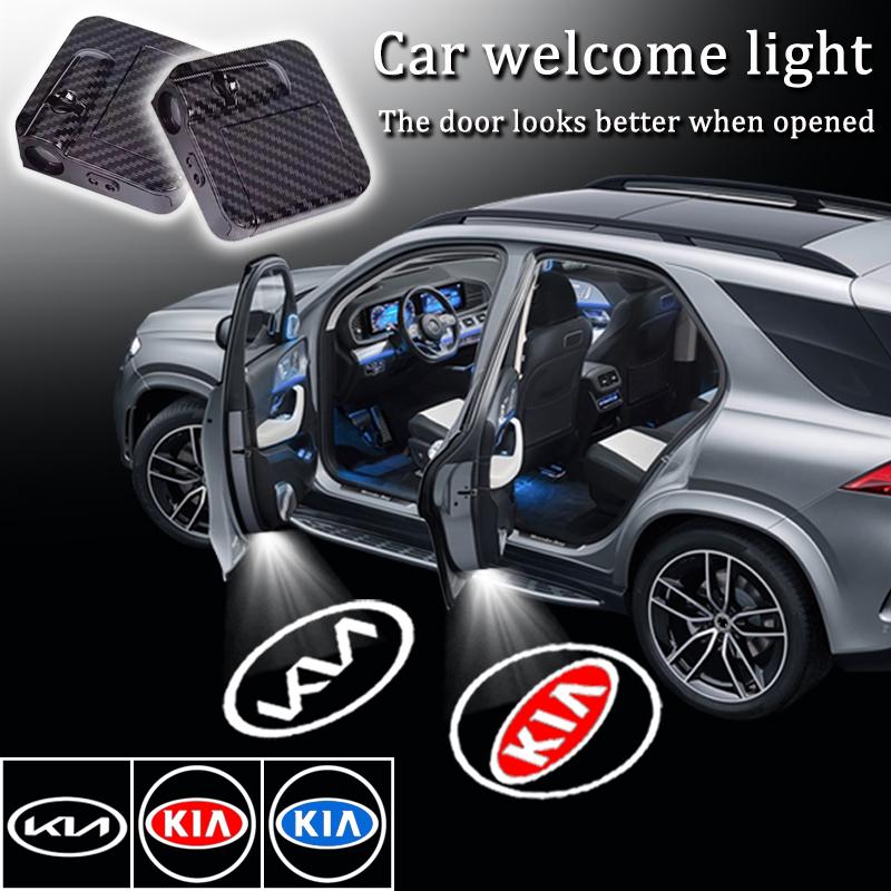 BXAOK1 2pcs LED Car Door Projector Light Car Accessories For Kia Stinger Sportage Picanto Stonic Forte 5 3 4 K7 K5 K8 K3 Soul K9 Seltos