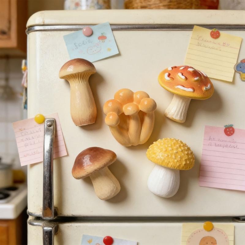 Mushroom Fridge Magnets Refrigerator Magnets Fridge Decorative Magnets for Home Whiteboard Classroom Office Locker
