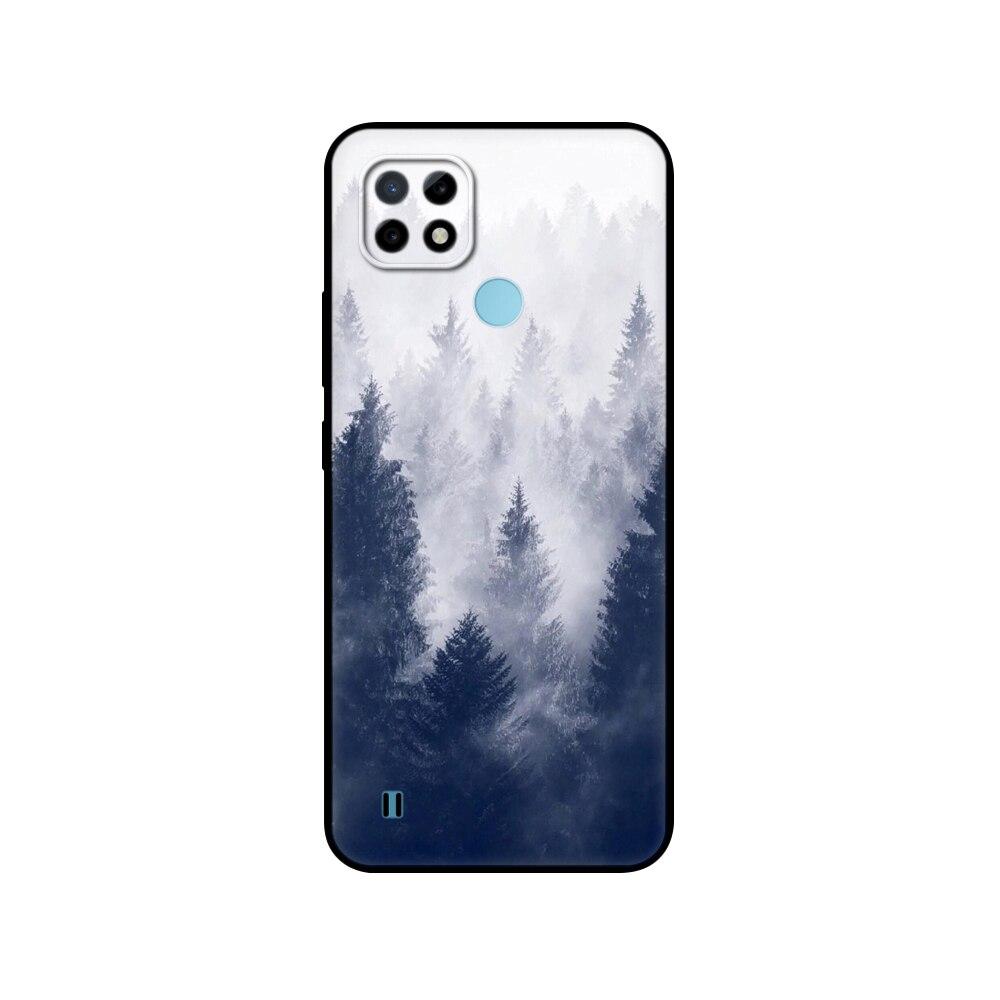 Силиконовый чехол для Realme C21 для OPPO RealmeC21 C 21, чехлы для телефонов 6,5 дюйма; Funda RMX3201 Bumper Capa Etui Мягкий черный чехол из ТПУ