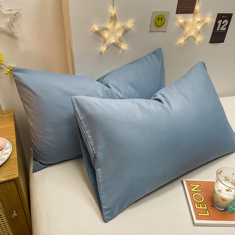 Набор из 2 наволочек из стираного хлопка 48x74 см, однотонные, с начесом