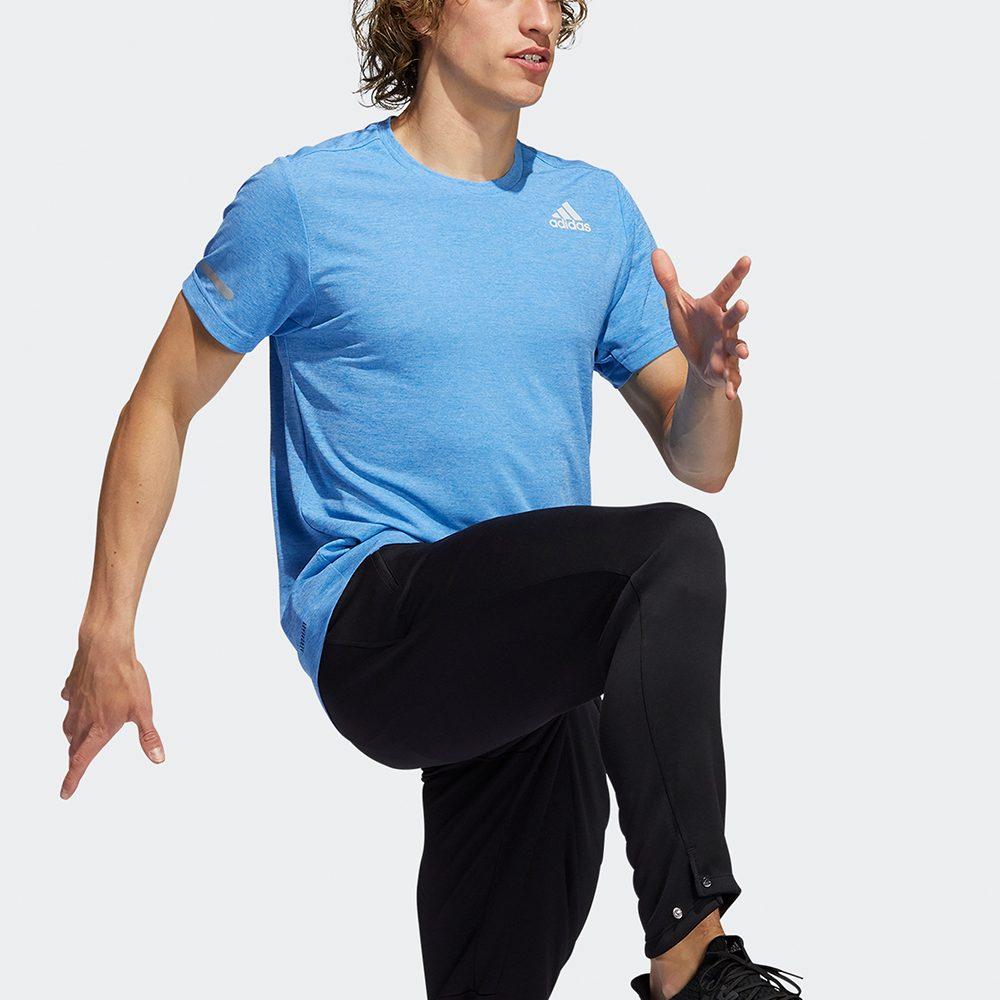 Adidas T Shirts Men's Sky Blue Crew Neck Moderate Straight Fit HF4204