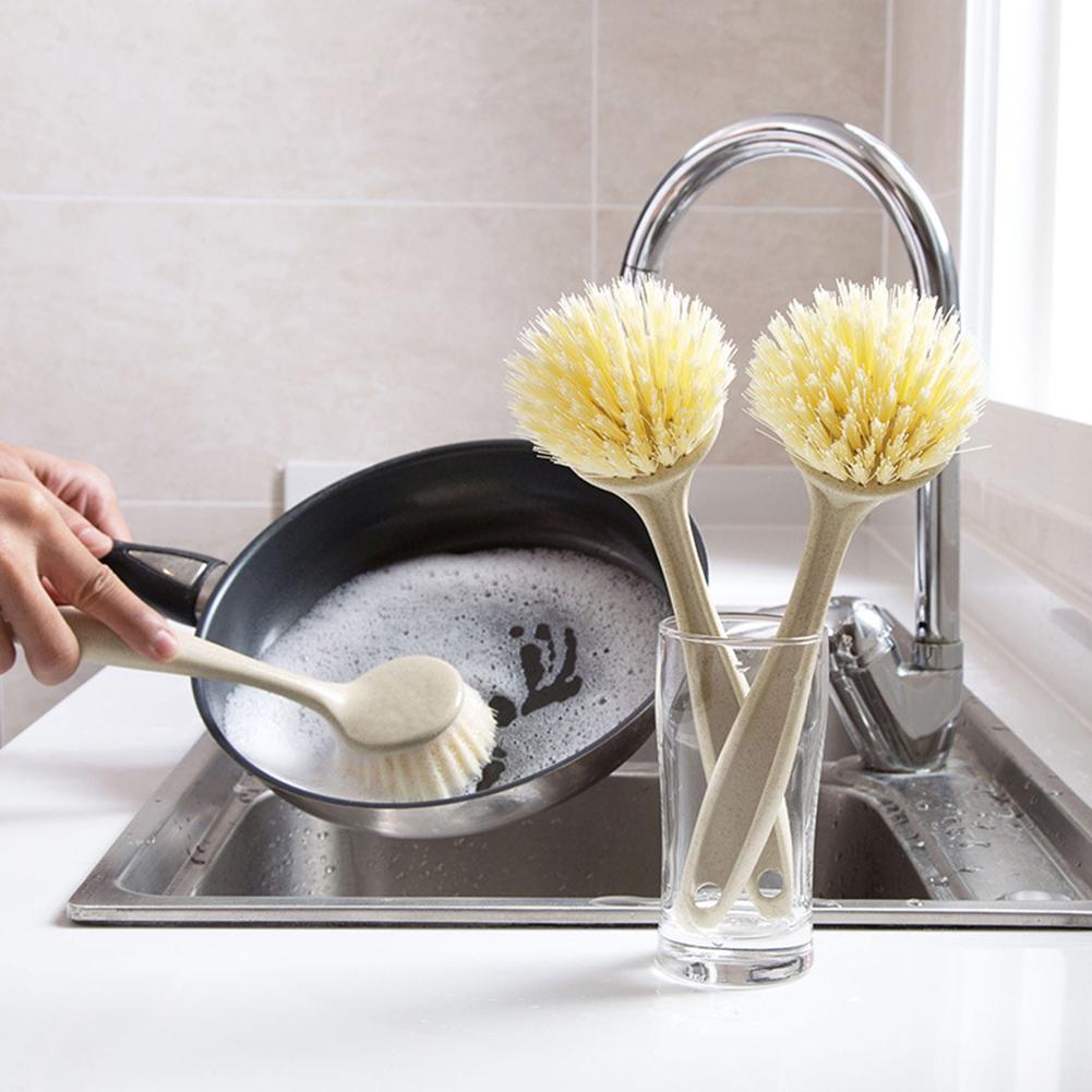 MIT Long Handle Pot Dishes Washing Brush Kitchen Sink Countertop Cleaning Tool