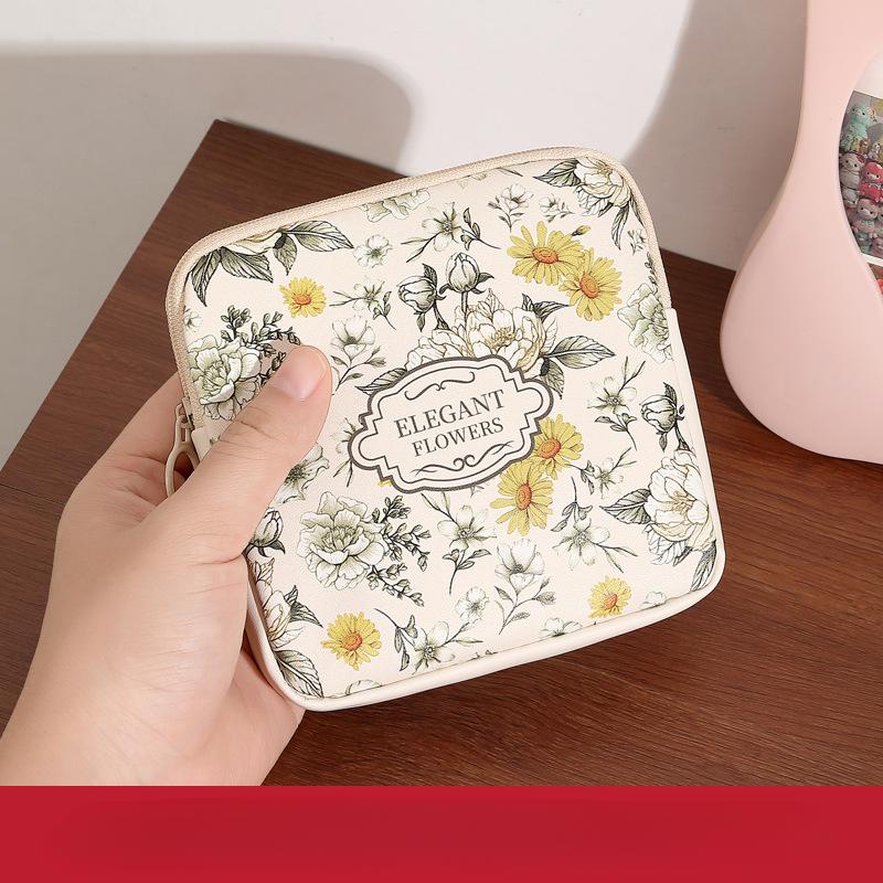 Сумка для гигиенических прокладок большой вместимости, портативный мини-органайзер для кабелей, многоцелевая косметичка для женщин и девушек, кошелек для монет