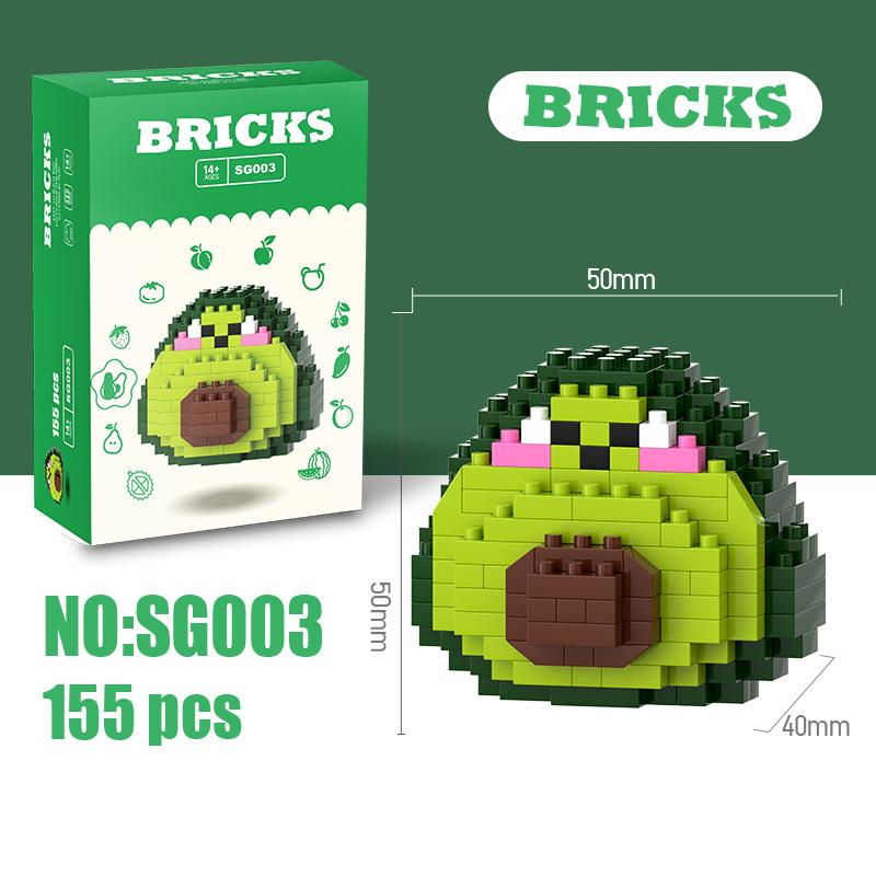 Мелкие детали, сборные строительные блоки, развивающие игрушки, фруктовый пазл, детские, для мальчиков и девочек, развивающие, маленькие украшения, подарки