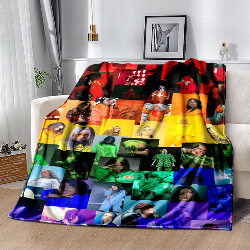 3D Хит Меня Сильно и Мягко Билли Айлиш Певица Мягкое Фланелевое Одеяло для Кровати Спальни Дивана Пикника, Плед для Покрытия Подарок Дети