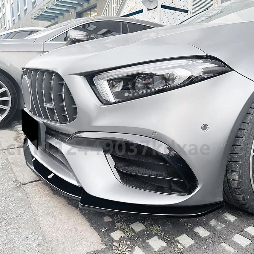 For 2019-2023 Mercedes Benz A Class W177 A45 A45S AMG Car Front Bumper Lip Lower Blade Auto Spoiler Splitter Body Kits Tuning