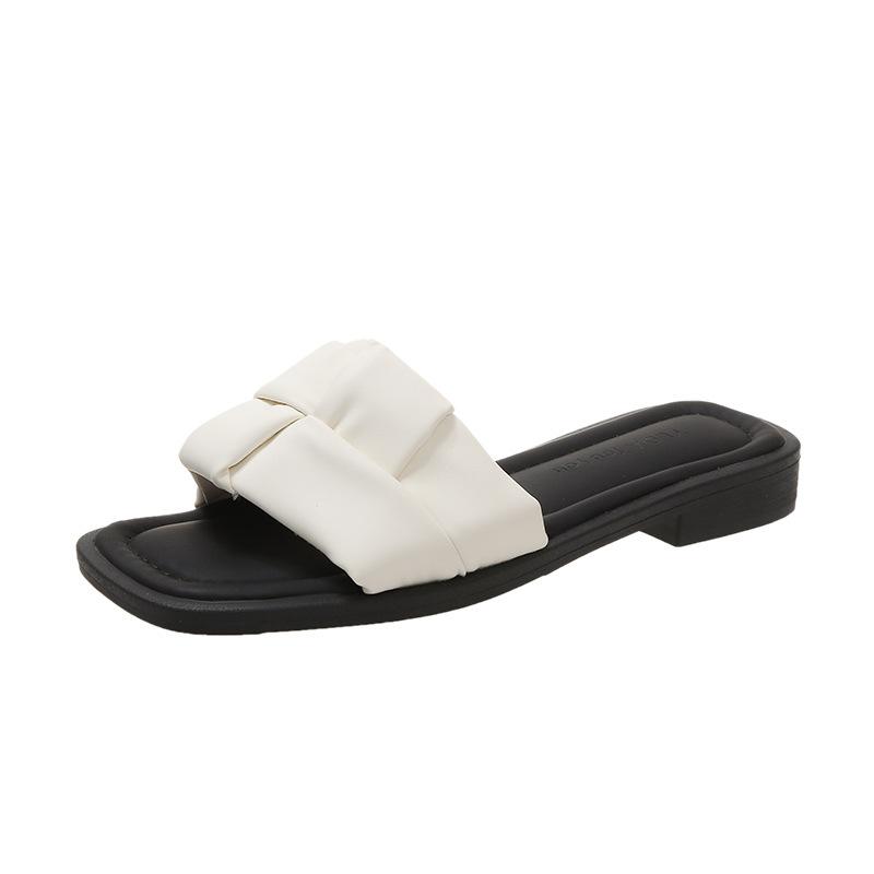 Красивые классные тапочки, женская летняя одежда, модная и универсальная юбка 2025, новая фея, французская плоская пляжная обувь