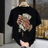 Мужские хлопковые футболки 5XL Белая футболка для мужчин Повседневная летняя одежда Хип-хоп принт Футболки Черная мужская одежда Мода